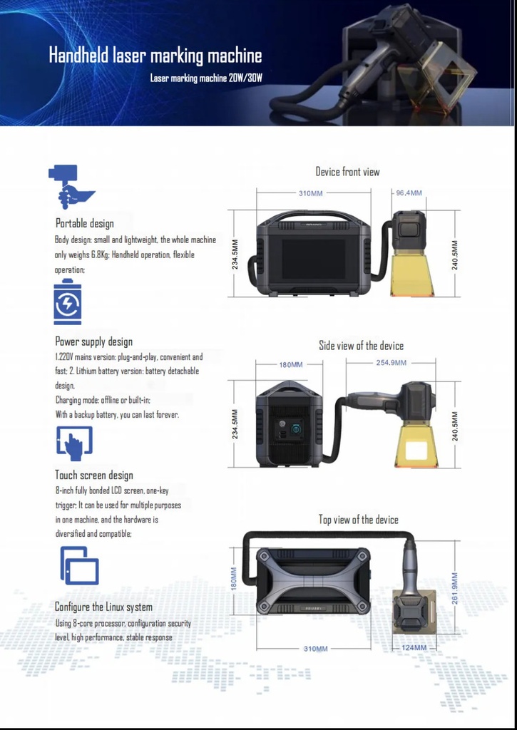 Grabadora Laser De Fibra De Mano 30w - V1 Mark F1 - Handheld