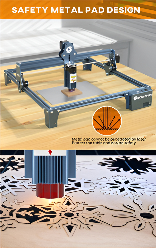 Sculpfun S9 Cnc Cortadora Y Grabadora Láser 41x42 Cm