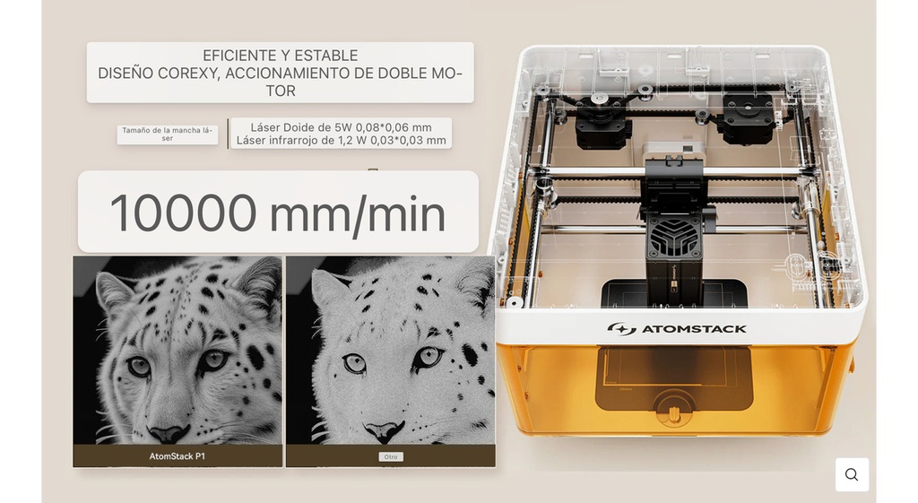 Atomstack P1 Laser Dual 5w + 1w Infrarrofo (metales)