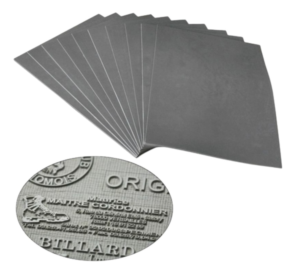 Goma Laser Para Sellos Sin Olor Gris Tamaño A4 X10 Unidades Tinta Negro