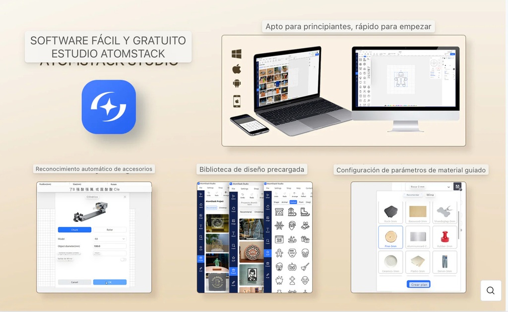 Atomstack P1 Laser Dual 5w + 1w Infrarrofo (metales)