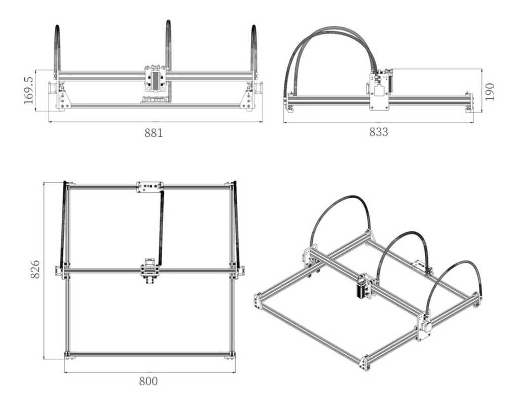 Cnc Laser 65x65cm-130w Con Asist. Aire - Corta 5/6 Mm Mdf
