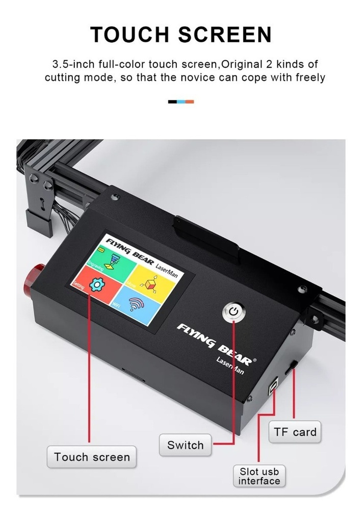 Laser Cnc Laserman Wifi 40w Pantalla, Rotativo, Filtro Humo
