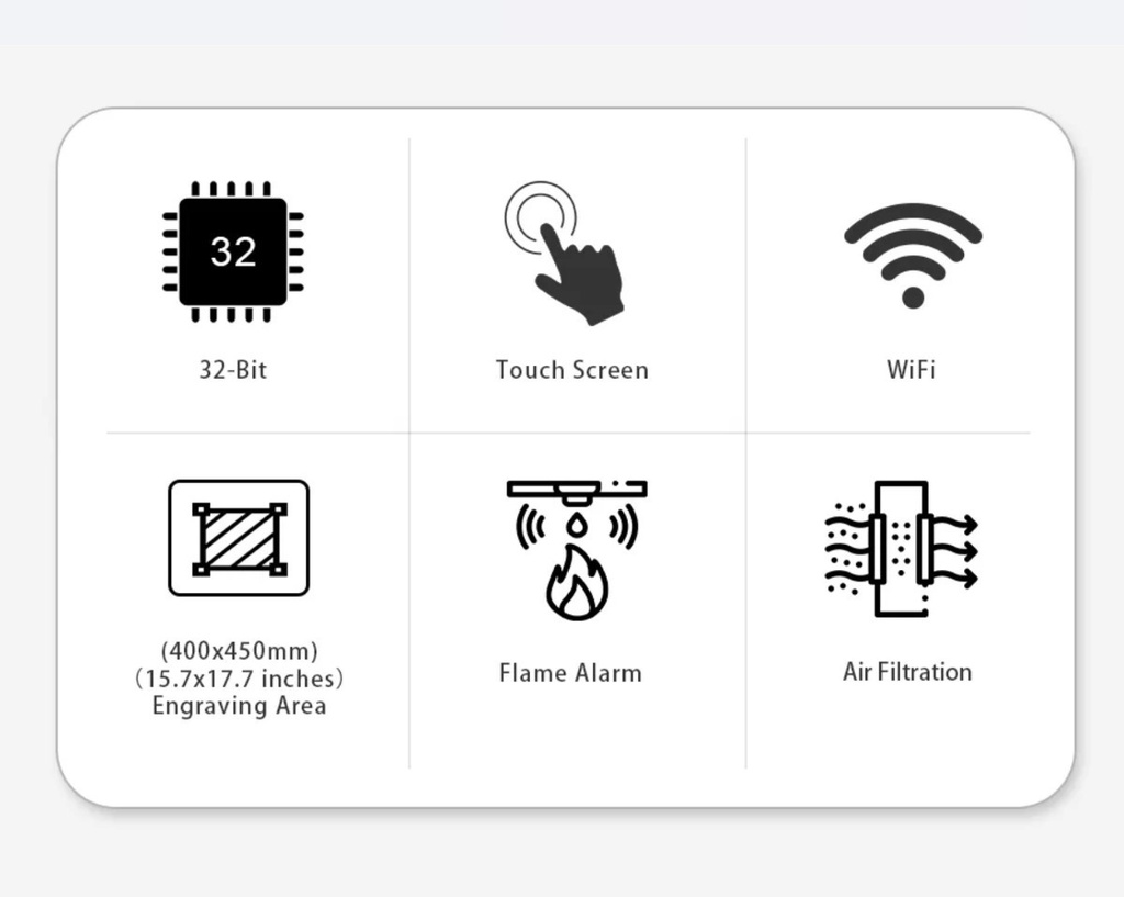 Laser Cnc Laserman Wifi 40w Pantalla, Rotativo, Filtro Humo