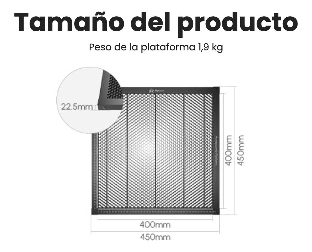 Honeycomb Algo Laser 40x40cm Base De Apoyo