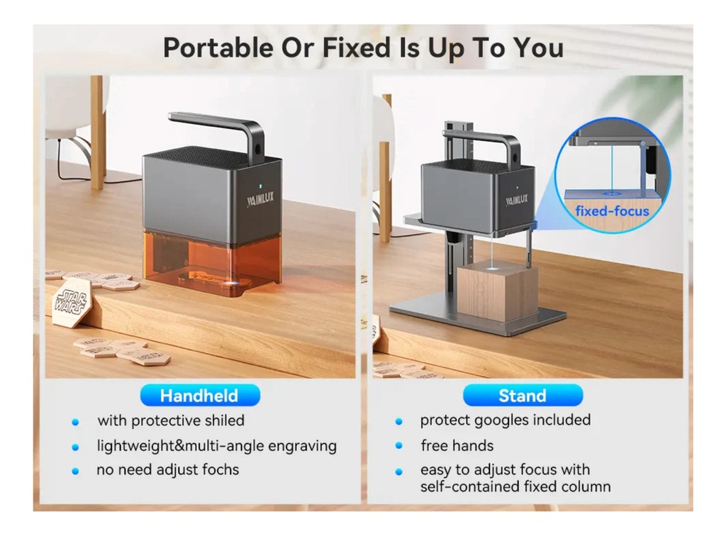 Mini Laser Portatil Wainlux Z4 - Puede Grabar En 360 Grados