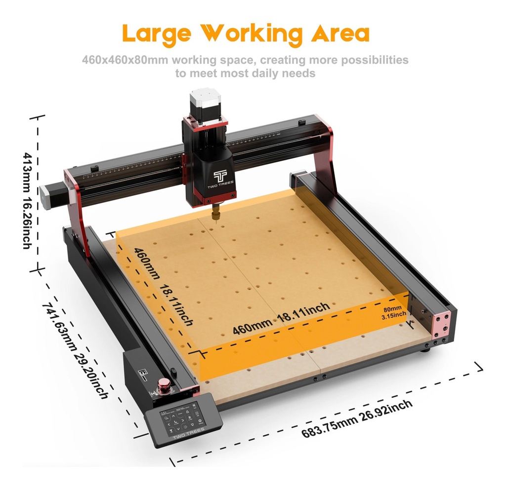 Router Cnc Dual Two Trees Ttc 450 Pro Spindle 500w 10w Laser