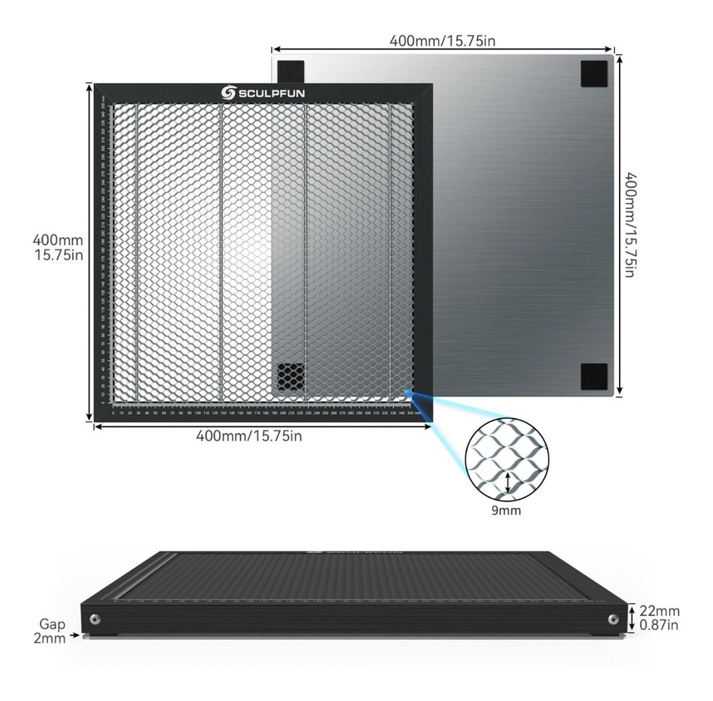 Panel Abejas Sculpfun 400x400 Mm Para Cnc Laser