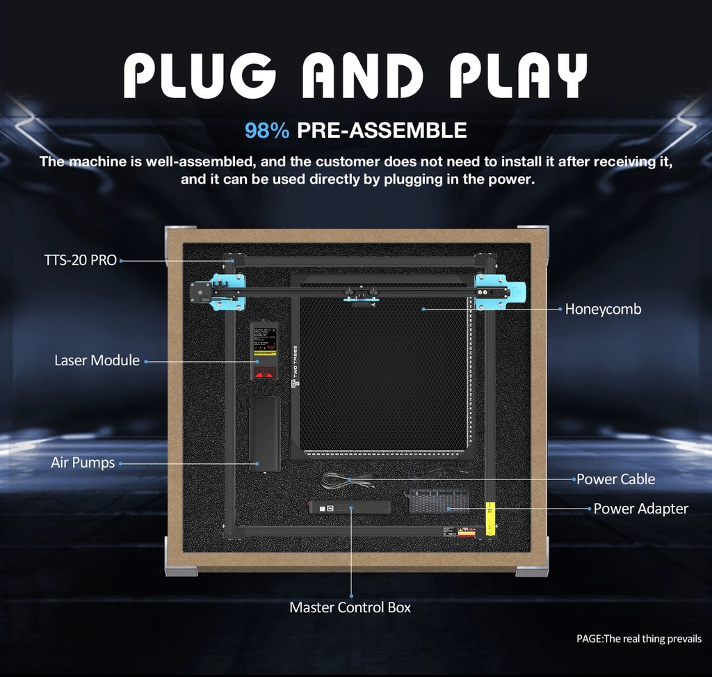 Máquina Cortadora Y Grabadora Láser Two Trees Tts-20 Pro Max