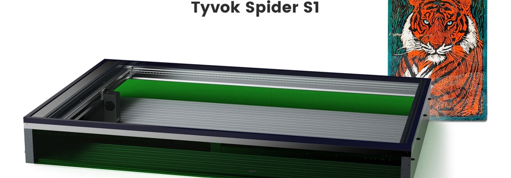 Cnc Corte Laser Tyvok Spider S1 40W con Asistente de Aire(50L) y 1200*2400mm