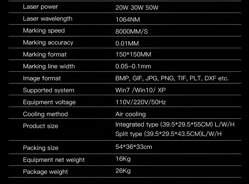 Laser De Fibra Rayzen 30w fuente Max 20x20 cm + Rotativo