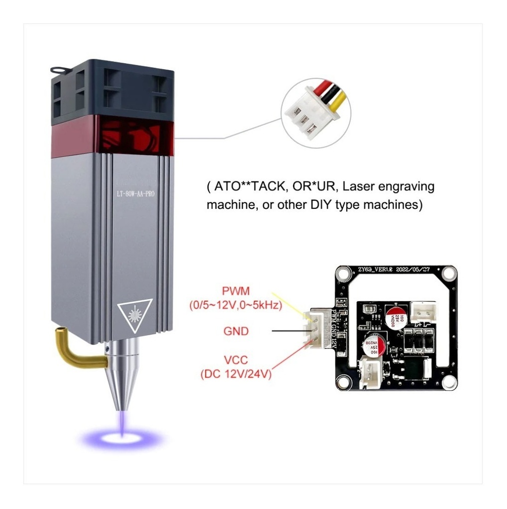 Cabezal Laser 80w - 10w Opticos