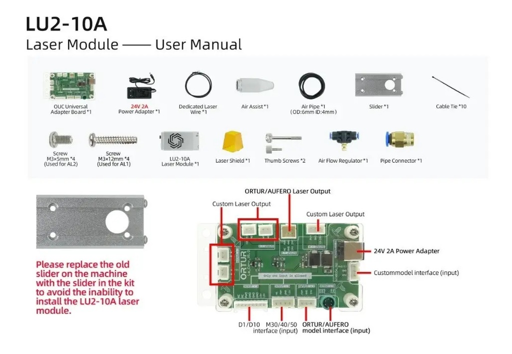 Cabezal Laser 10w Opticos Ortur Lu2 Compatible Con Atomstack