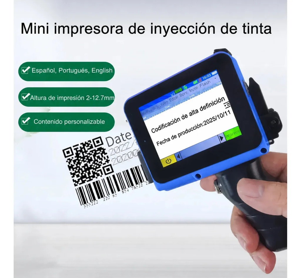 Mini impresora de inyección de tinta