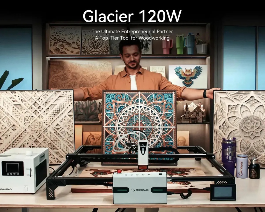 Grabadora y Cortadora Laser Atomstack Glacier 120w