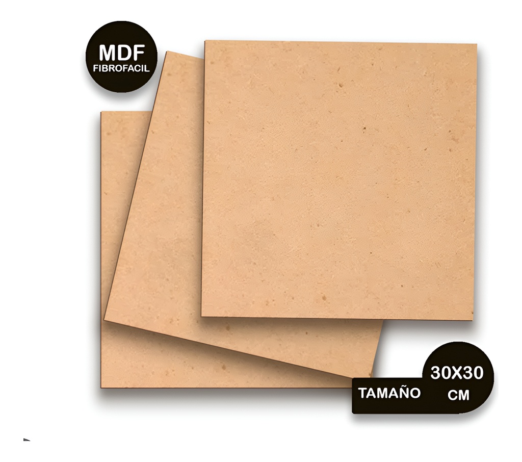 Mdf 3mm 30x30cm Kit X 10 Unidades Para Corte Y Grabado Laser