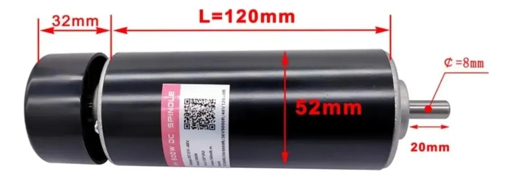 Husillo 500w 52mm Para Cnc