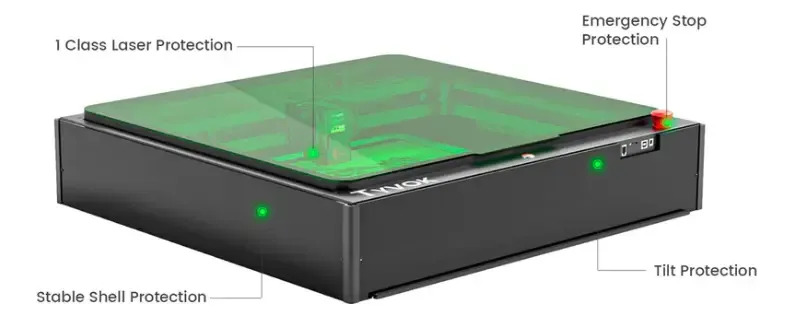 Maquina Corte Laser Tyvok Spider X1c 20w 40x40cm , Aire- Cobertor