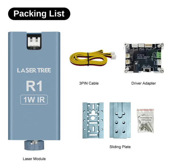 Cabezal Láser Infrarrojo LaserTree R1 1W 1064nm Metales