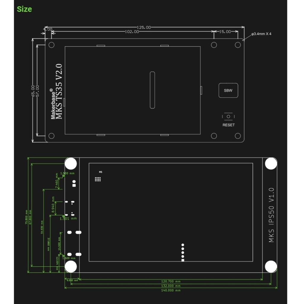 Display Pantalla Makerbase- Para Mks Ts35 3,5,/sgen L V1 Y 2