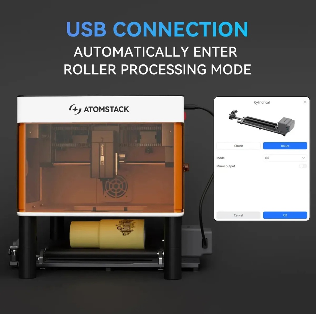 Accesorio Rotativo Atomstack R6