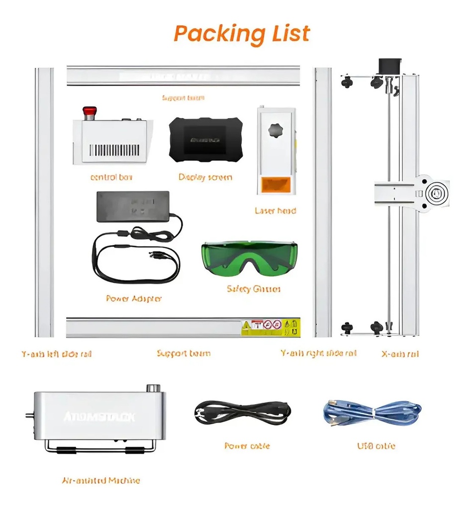 Atomstack X30 Pro 160w (33w Opticos) 6 Nucleos