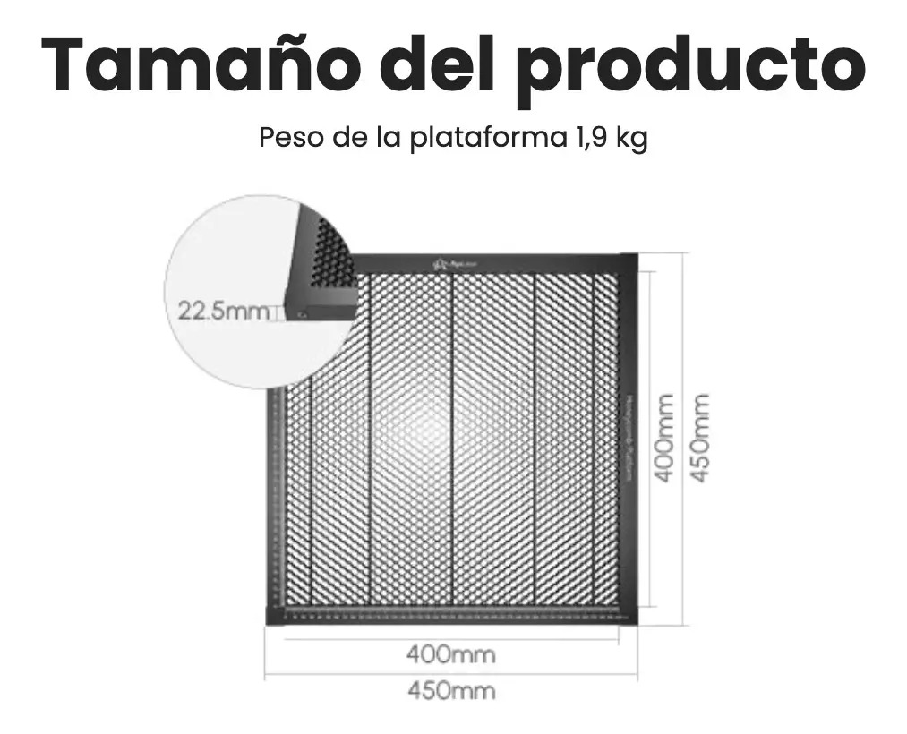 Honeycomb Algo Laser 40x40cm Base De Apoyo