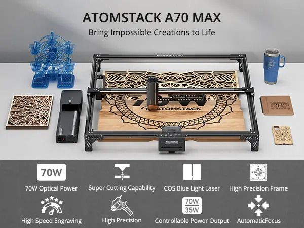 Atomstack X70 Max - 70w Opticos - La Mas Potente Del Mercado