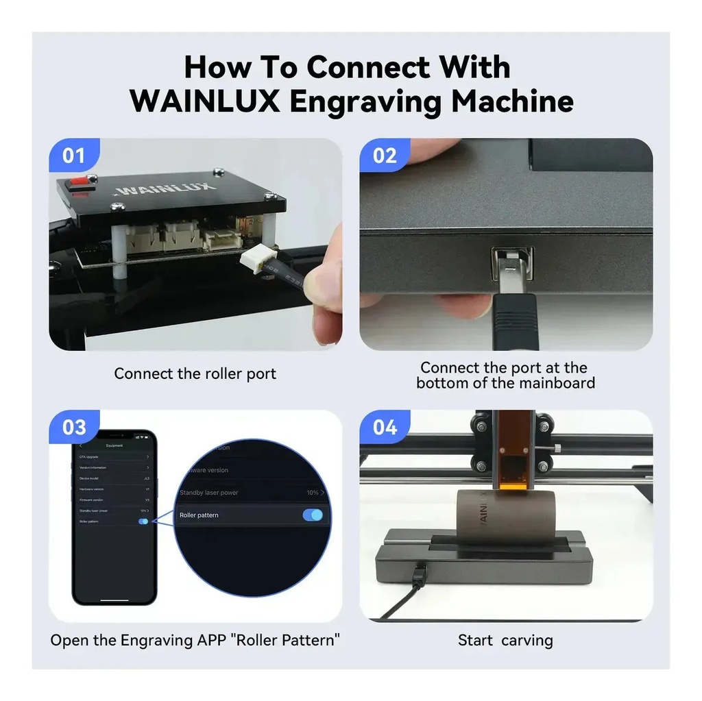 Accesorio Rotativo Cnc Laser Wainlux R1