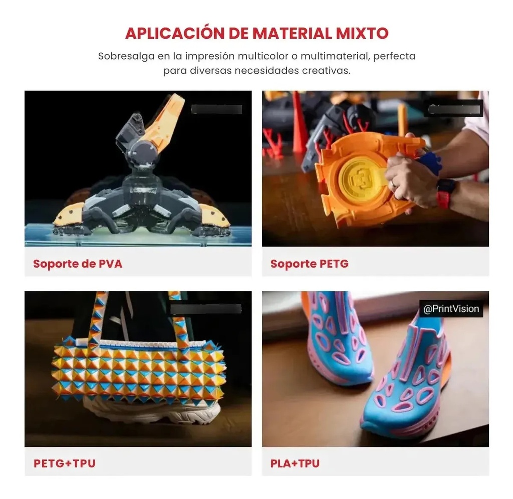 Impresora 3d Snapmaker U1 Multimaterial + 4 Filamentos Pla  Blanco