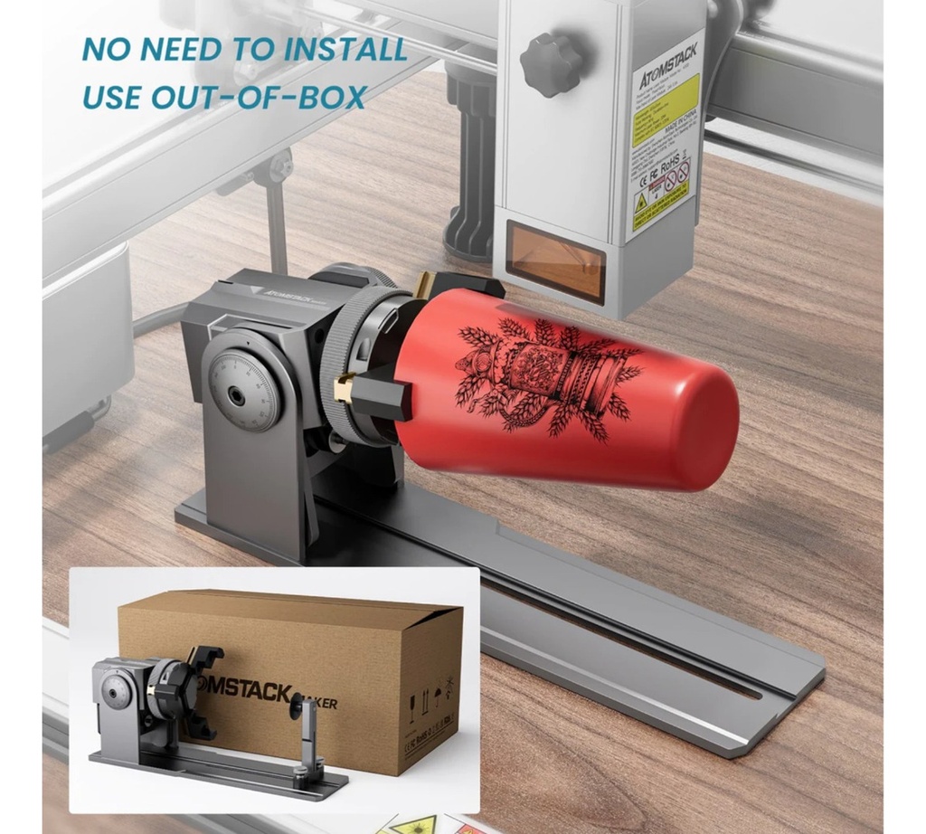 Rotativo Atomstack R1 Tipo Chuck, Mandril