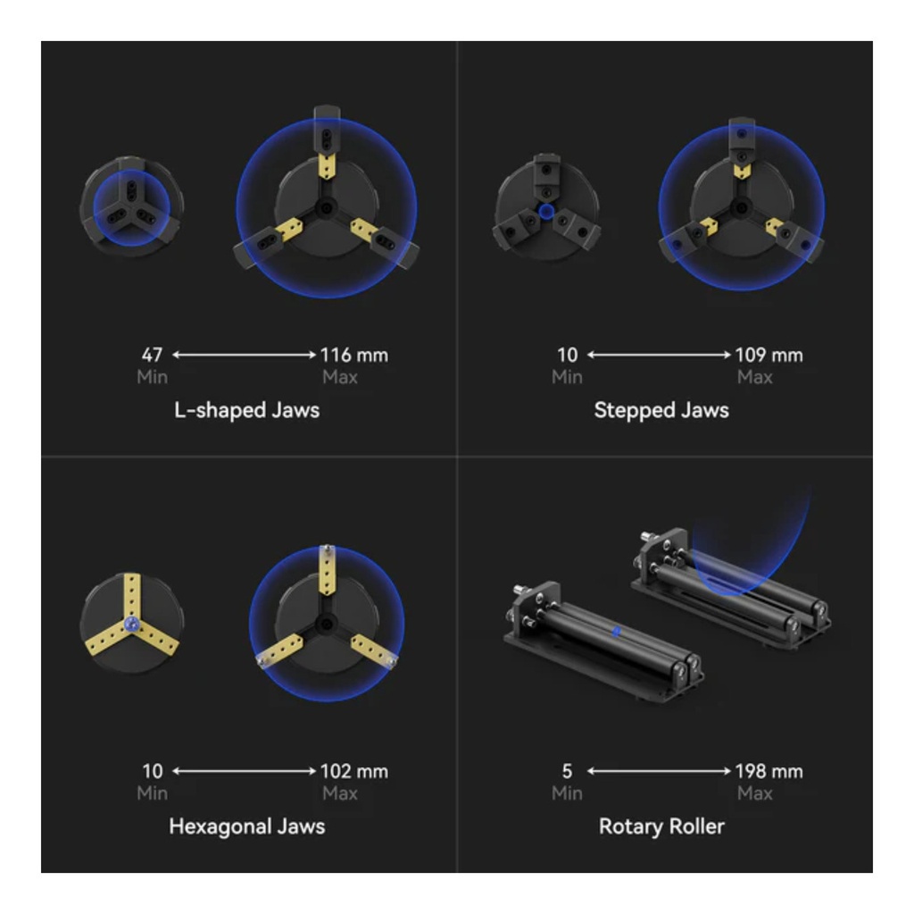 Rotativo Sculpfun Ra Pro Max - Chuck 4 En 1