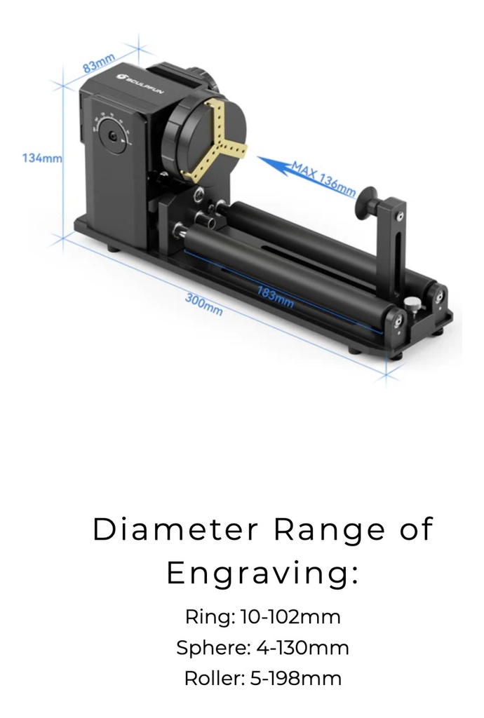 Rotativo Sculpfun Ra Pro Max - Chuck 4 En 1