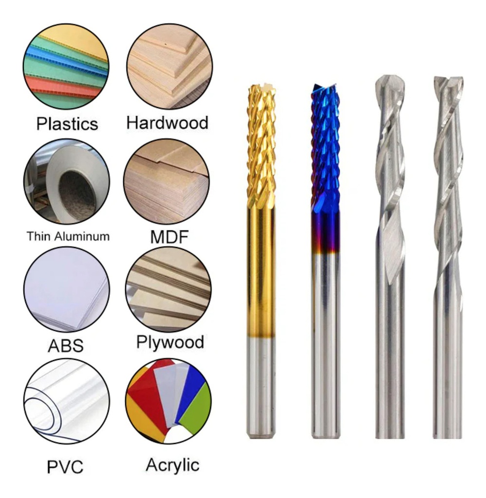 10 Fresas Nano Para Cnc 3018 Pcb, Metales, Madera, Plastico