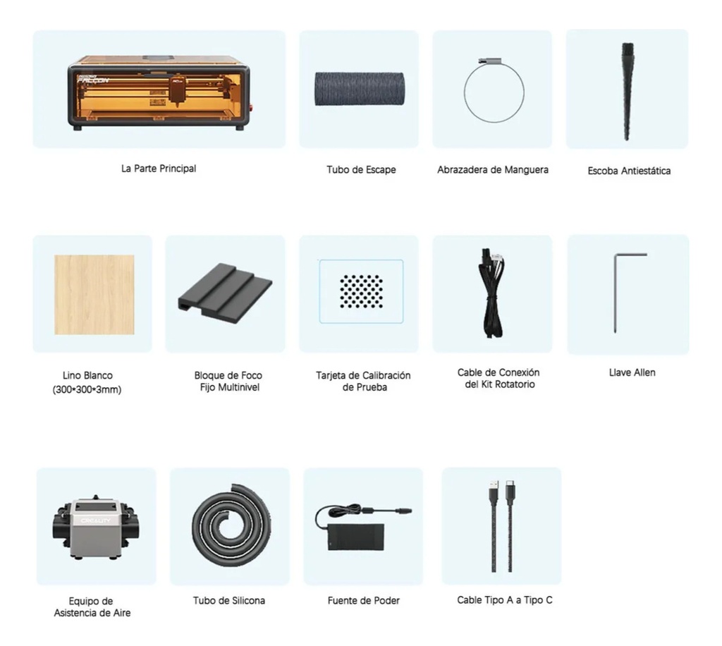 Grabadora  Laser Creality Falcon A1 10w Cobertor-aire-camara