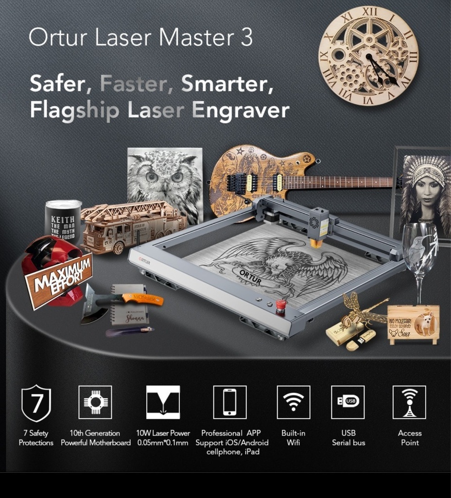  Nueva Ortur 3 Cnc Laser Corta 3mm Mdf En 1 Pasada Con Wifi 