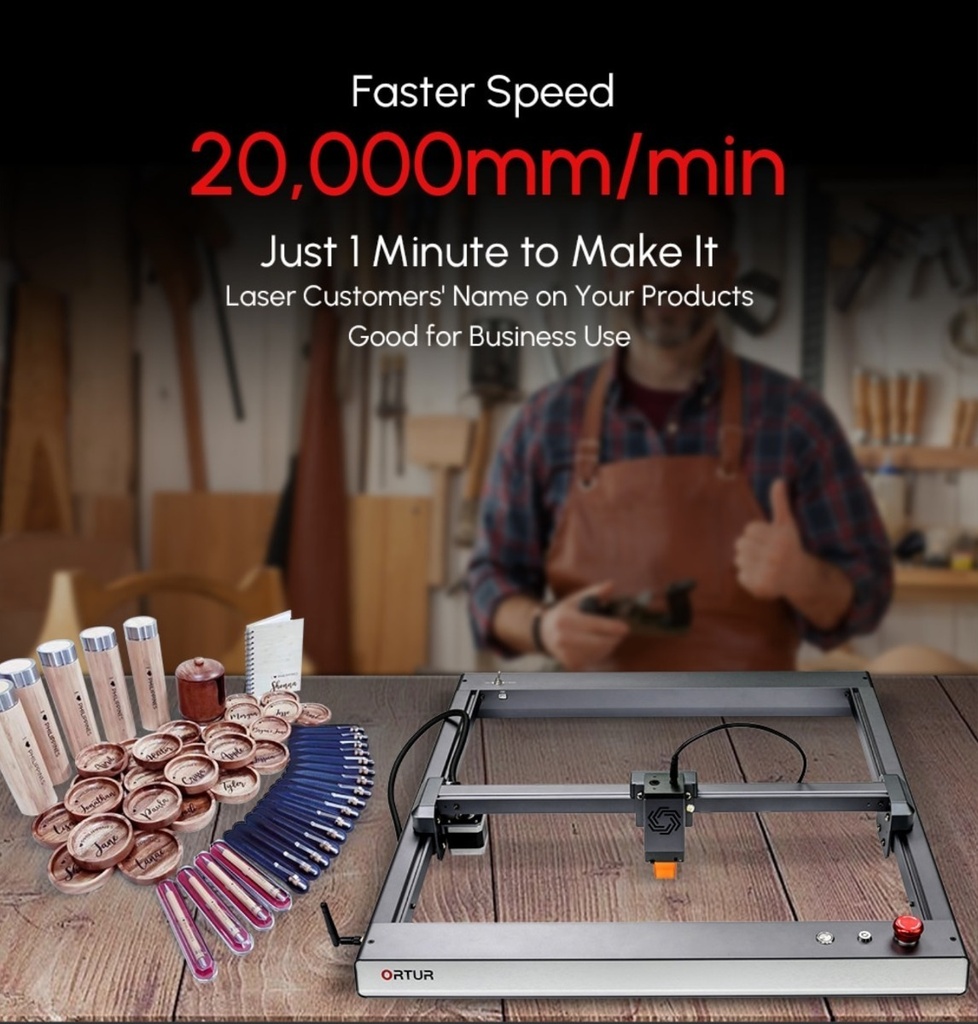  Nueva Ortur 3 Cnc Laser Corta 3mm Mdf En 1 Pasada Con Wifi 
