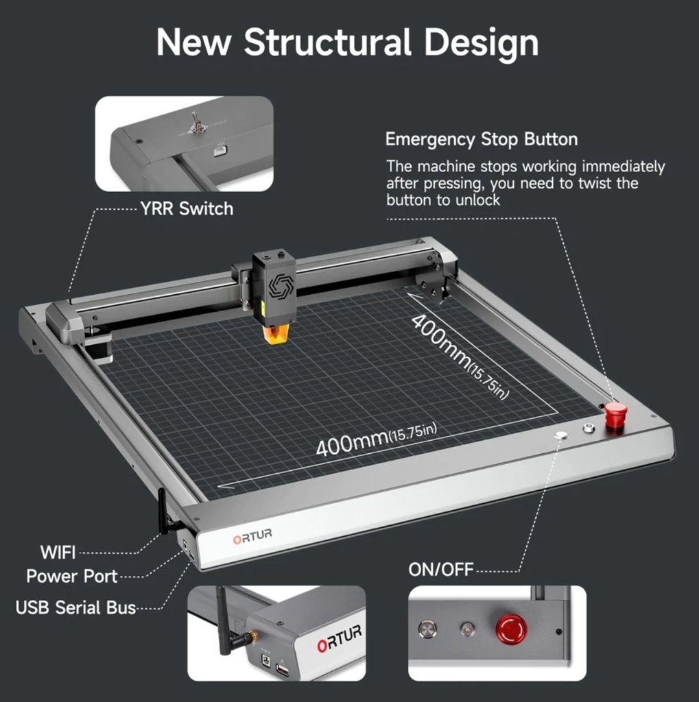  Nueva Ortur 3 Cnc Laser Corta 3mm Mdf En 1 Pasada Con Wifi 