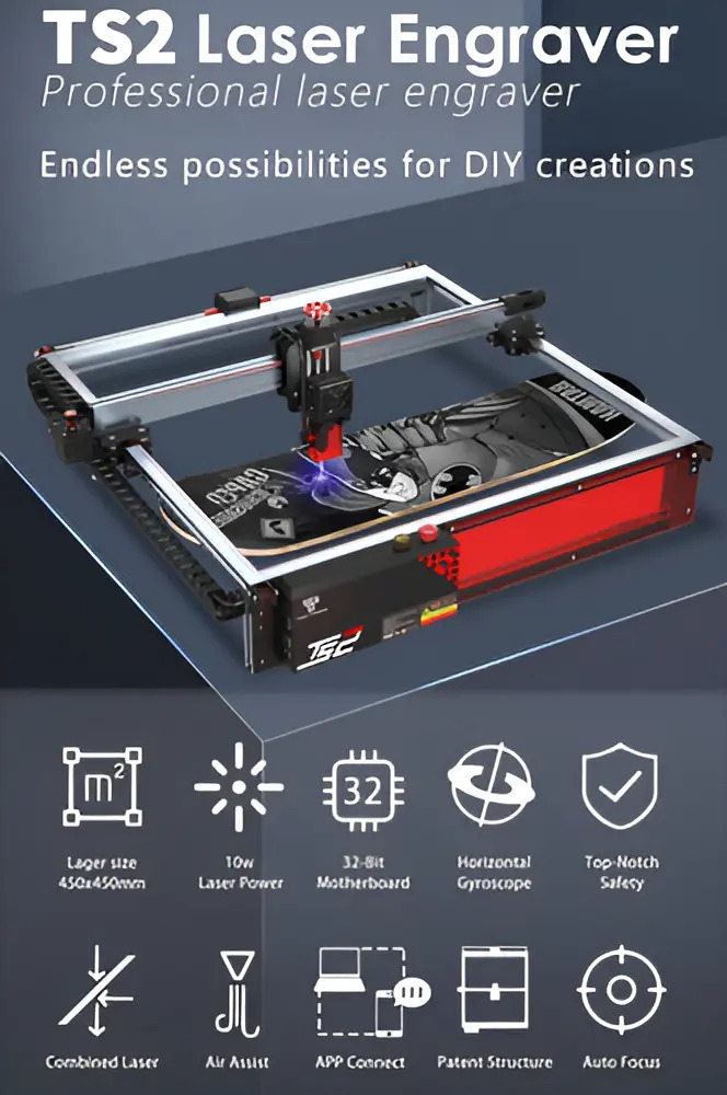 Cnc Laser Two Trees Ts2 10w Opticos Auto Focus Graba Y Corta