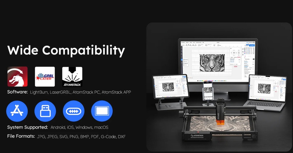 Atomstack A20 Pro V2 Black Maquina Laser