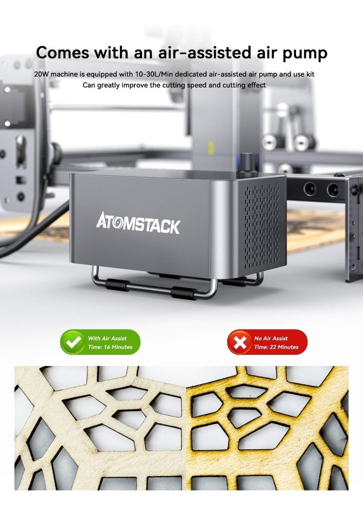 Atomstack X20 Pro 130w Incluye Asistente Aire