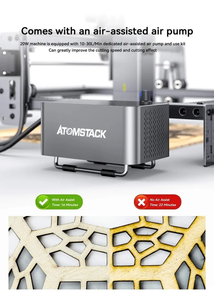 Atomstack X20 Pro 130w Incluye Asistente Aire
