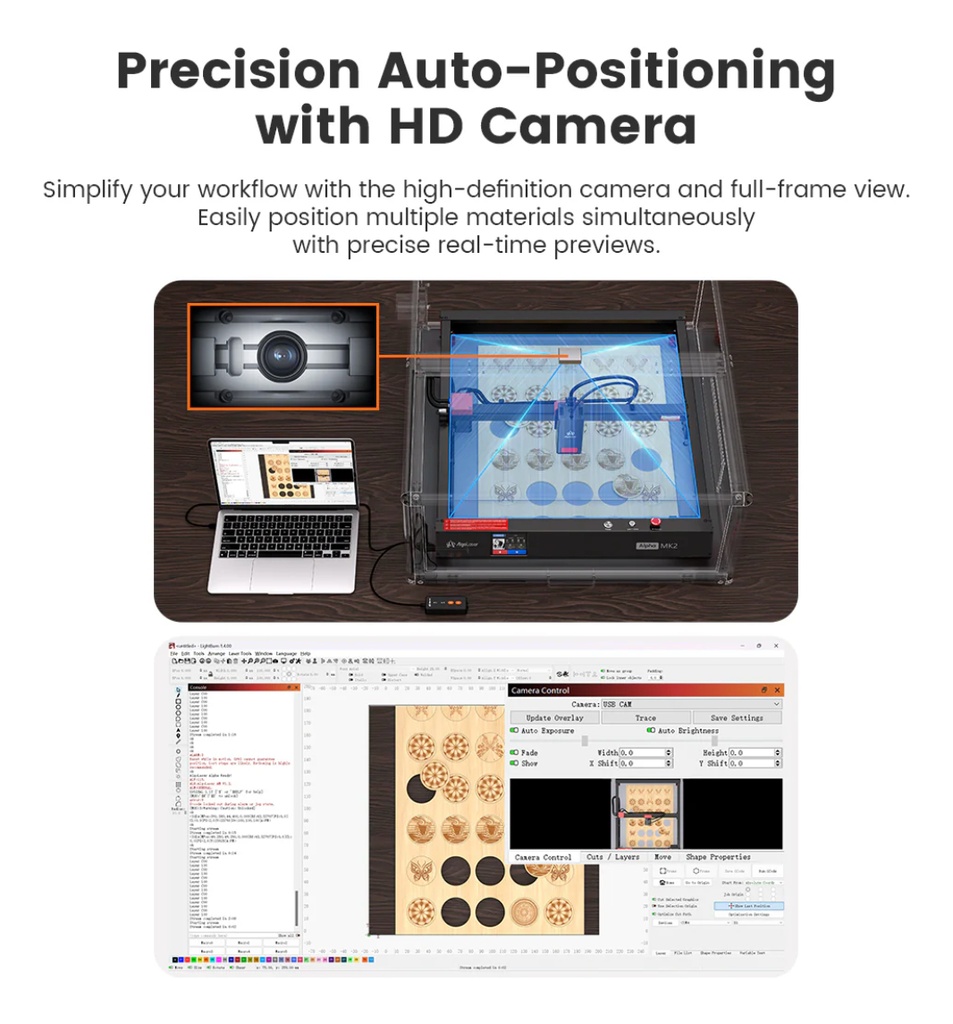 Cobertor Contra Humos Algo Laser Smart Enclosure 2.0 Cámara