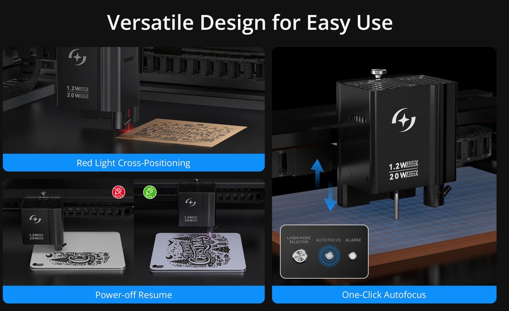 Grabadora Laser Atomstack Kraft Dual 20w Diode + 1.2w Ir