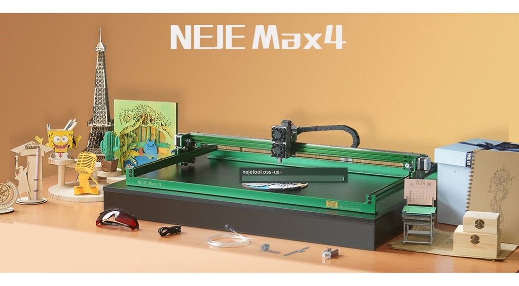 Neje 4 Max 20w 75x46 Cm +plotter+dibujo+rotativo+aire+pad