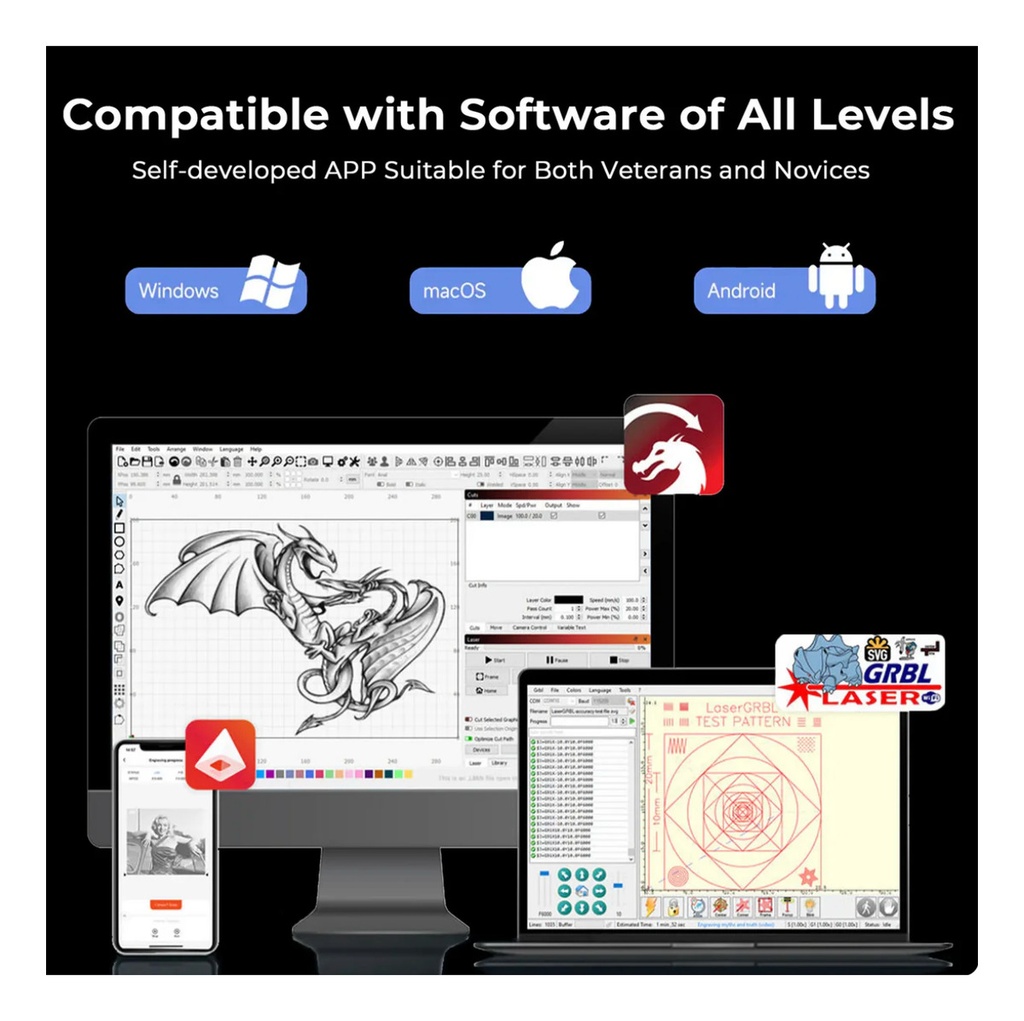 Grabadora Y Cortadora Laser Ortur F10 20w - Trabajos Grandes