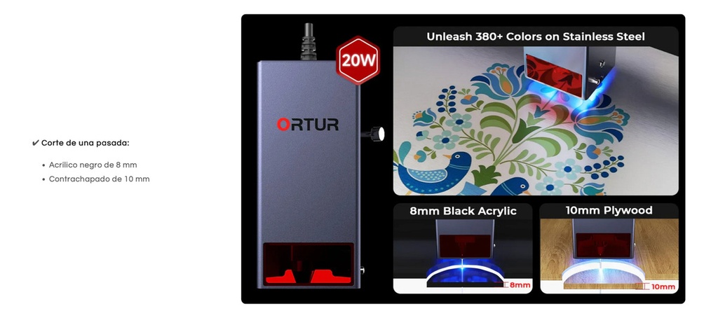 Grabadora Y Cortadora Laser Ortur F10 20w - Trabajos Grandes