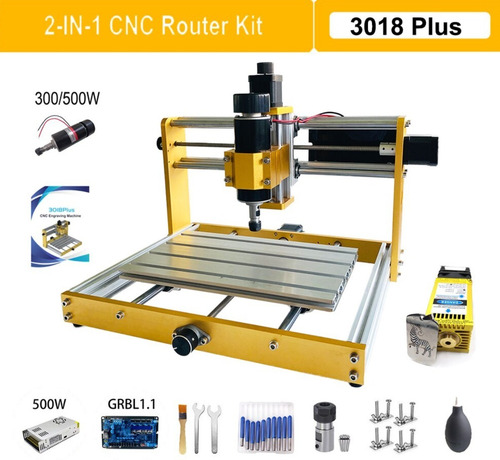 Fresadora Router Cnc 3018plus Husillo 300w, Laser 15000mw
