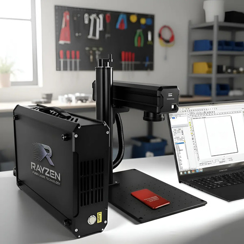 Laser De Fibra Rayzen Noir 30w - 2 En 1 Portátil + Rotativo