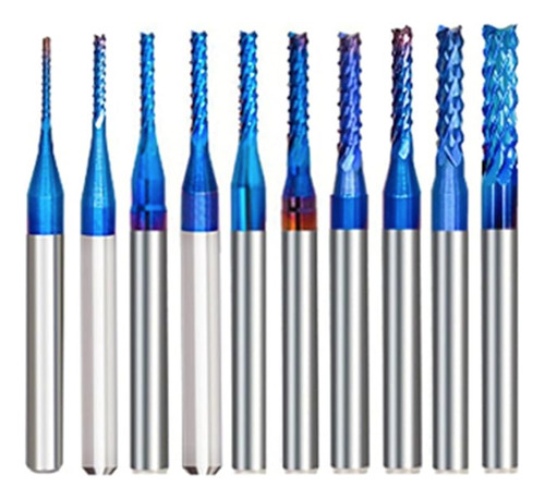 [000314] 10 Fresas Nano Para Cnc 3018 Pcb, Metales, Madera, Plastico